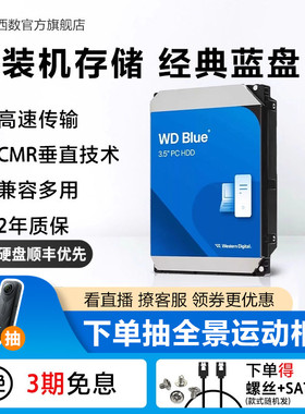 WD西部数据4t机械硬盘12t硬盘6t西数4tb电脑10t蓝盘2tb台式机3t