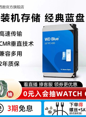 WD西部数据4t机械硬盘12t硬盘6t西数4tb电脑10t蓝盘2tb台式机3t
