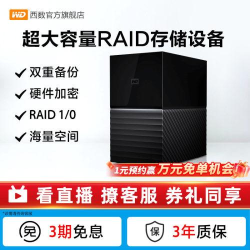 wd西部数据移动硬盘28tb双盘位