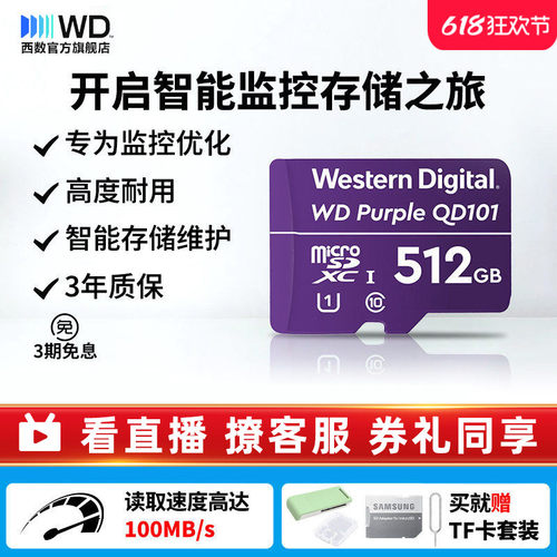 WD内存卡家用摄像头c10车载视频