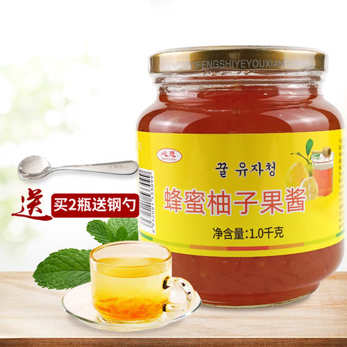 意蜂蜂蜜柚子茶酱1kg 水果茶原浆冲泡饮品花茶果肉酱奶茶专用原料