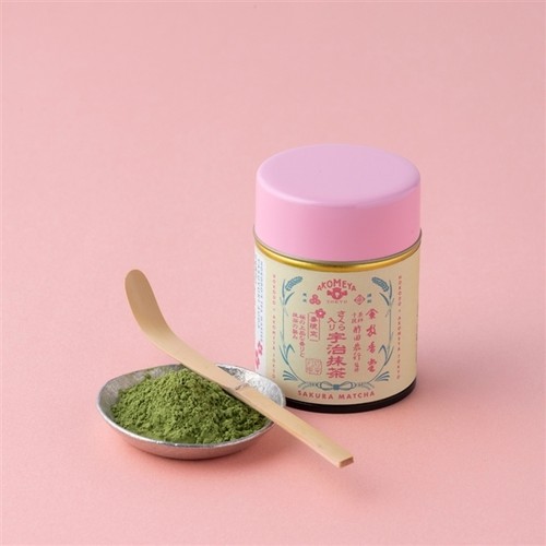 满200日本直邮春季限定日本AKOMEYA樱花入宇治抹茶粉缶