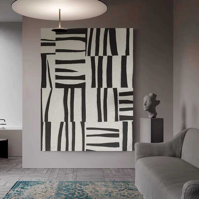 FY.ART黑白高级灰手绘油画现代装饰画