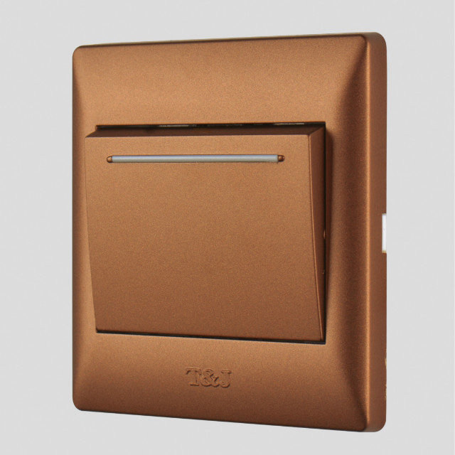 天基悦庭咖啡金色86型开关插座正品 五孔二三插单开二开双控面板