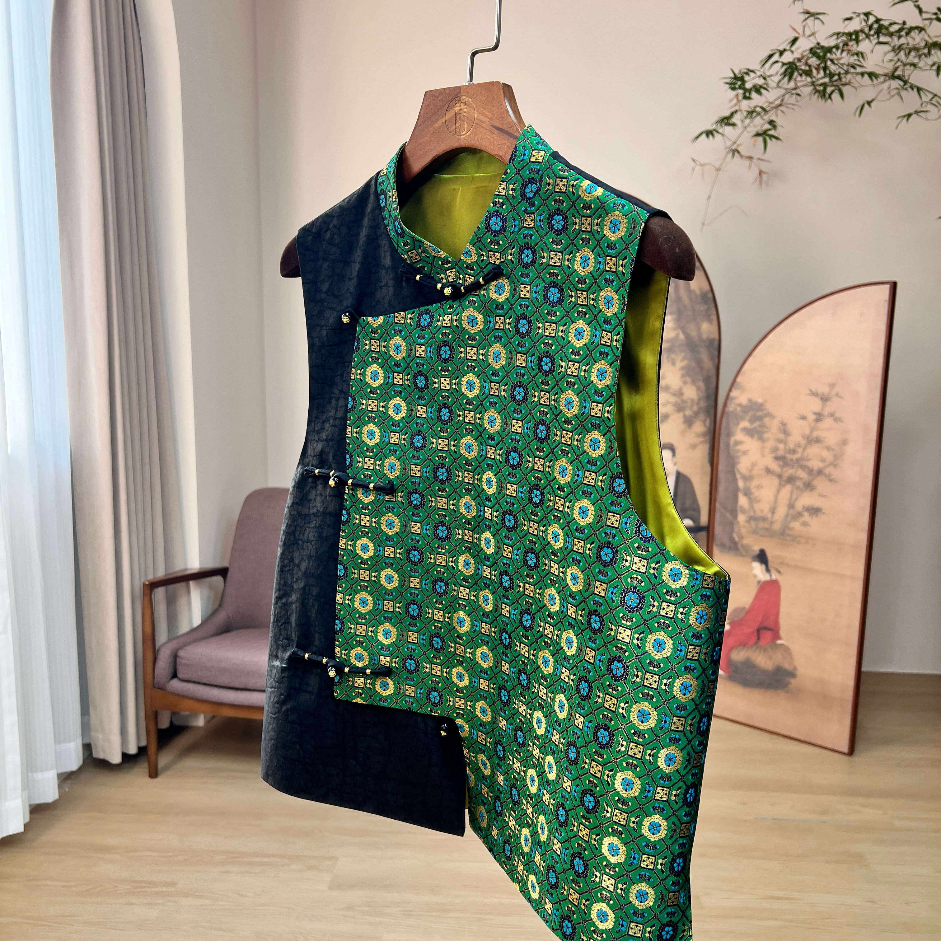 【买一送一】满庭芳 非遗名家宋锦 上久楷新中式桑蚕丝香云纱马甲