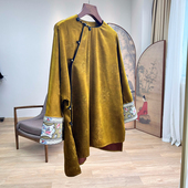 买一送一 人面桃花 香云纱金龟新中式 复古国风大码 绣花太太服