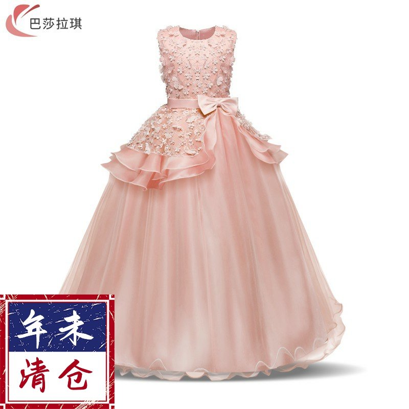 1女童生日公主裙走秀礼服蓬蓬纱花童婚纱儿童主持人女孩演出服冬
