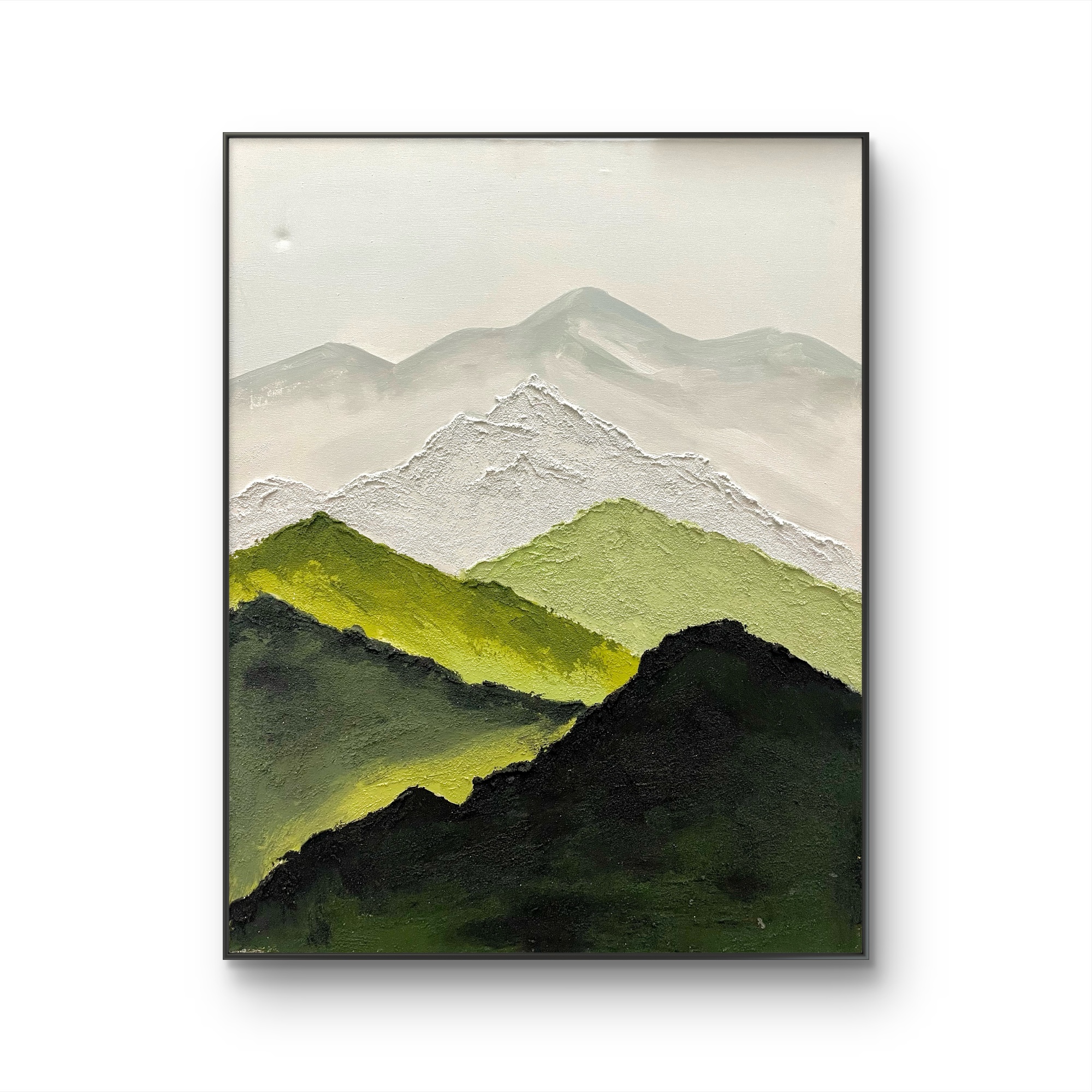 纯手绘床头卧室玄关装饰画餐厅客厅风景山峰百搭颜色肌理挂画丙烯图片