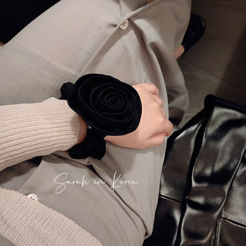 Sarah in Korea韩国 2025暗条纹花苞花朵立体发圈绳 店主自留推荐