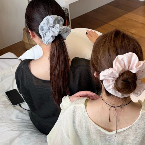 Sarah in Korea韩国 东大门Reina棉质刺绣发圈大肠圈少女甜美系