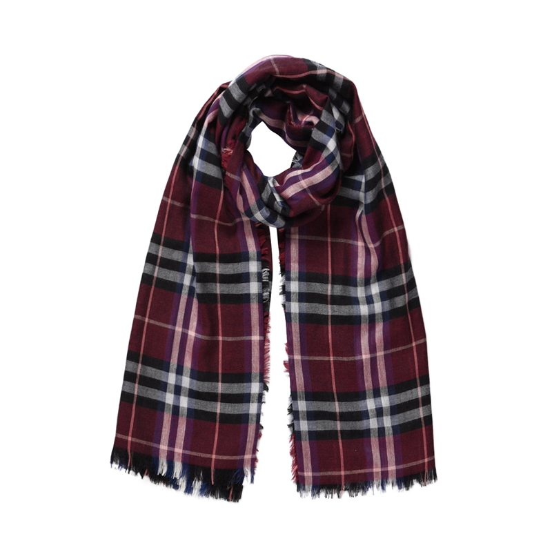 Burberry/博柏利围巾 女士新款格纹莫代尔纤维 巴宝莉围巾