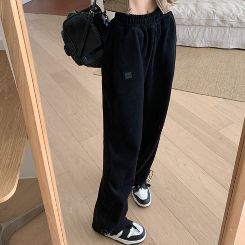 高腰美式索罗娜直筒休闲卫裤女