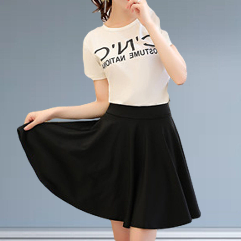 气质黑色半身裙女早春短款大码a字高腰防走光大摆蓬蓬裙休闲百搭