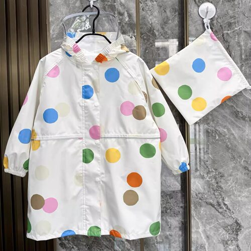 男女童长款连帽雨衣带书包位雨披