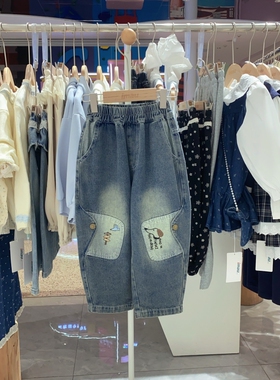 2025秋季imau奕玛童装男小童卡通裤子儿童休闲牛仔裤53SF350115