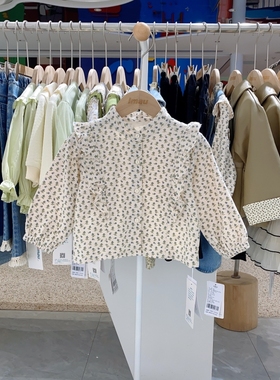 春秋季款imau奕玛女小童装碎花打底衫T恤儿童娃娃衫47SF580005