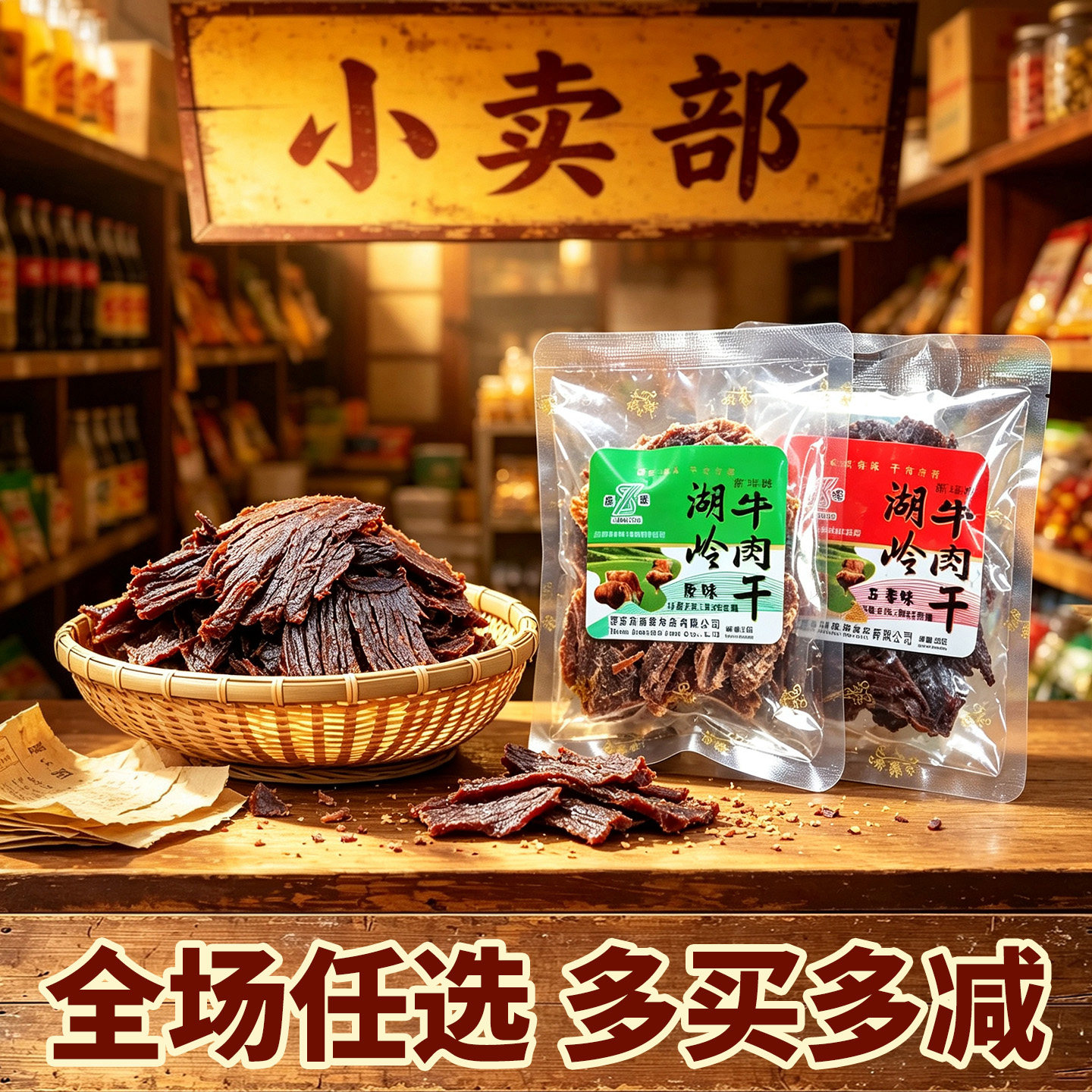 康森湖岭牛肉干即食独立装零食