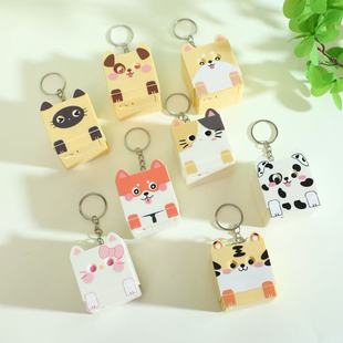 儿童动物卡通萌趣猫猫按压变脸发光玩具叠叠乐挂件按键创意钥匙扣