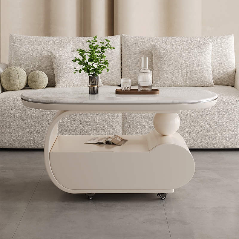 小户型客厅家用可移动微晶石茶几