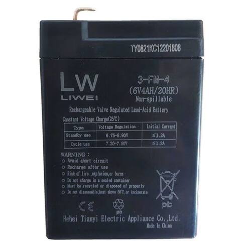 LW蓄电池3-FM-4 6V4AH/20HR LIWEI电池 电动儿童车 玩具车用电瓶