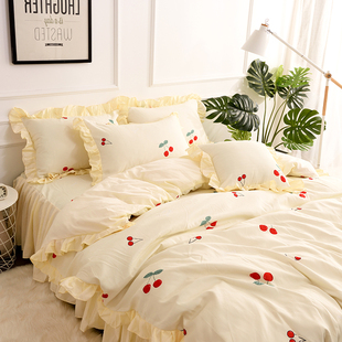 小碎花床裙四件套床单被套床上学生宿舍三3件套磨毛秋季 床品网红