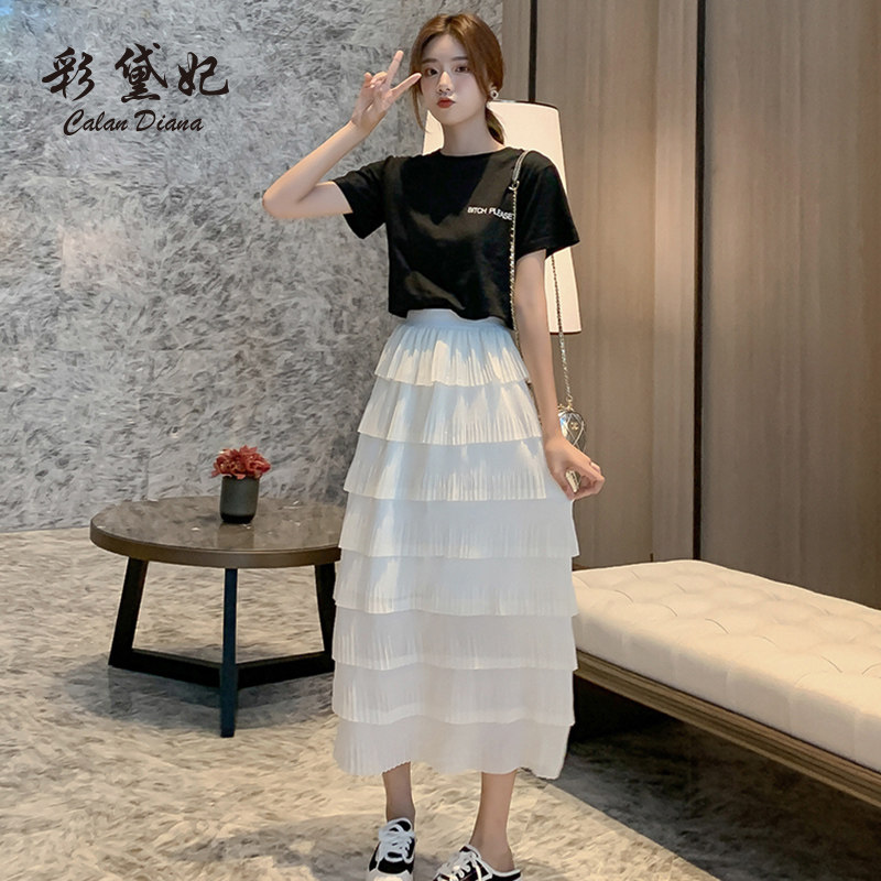 2021 summer new pattern Korean Edition Chiffon Pleated skirt Paige fairy skirt Mid length version Multi-level Cake skirtin the Women's clothing/Boutique , Skirts  category - from Buy2taobao.com to provide professional Taobao agent buy service