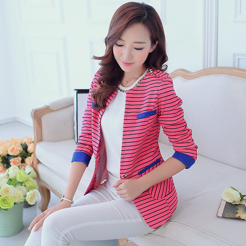 ديانا تشوي صيف 2016 الأزياء الكورية عارضة ساحات كبيرة ذات أكمام طويلة جديدة السيدة سليم دعوى صغيرة سترة الإناث المد