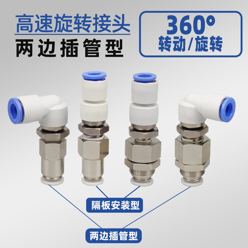 开票气动高速旋转接头两端接管
