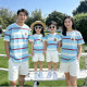条纹洋气母女母子装 小月龄婴儿亲子装 短袖 夏季 T恤 一家三口家庭装