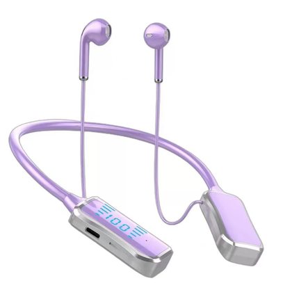 大电池挂脖蓝牙耳机LED屏电量显示K歌耳返源头工厂直发降噪