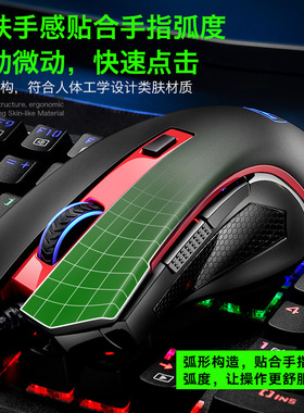 ET正品T19游戏鼠标有线游戏鼠标USB网吧电竞台式电脑办公家用发光