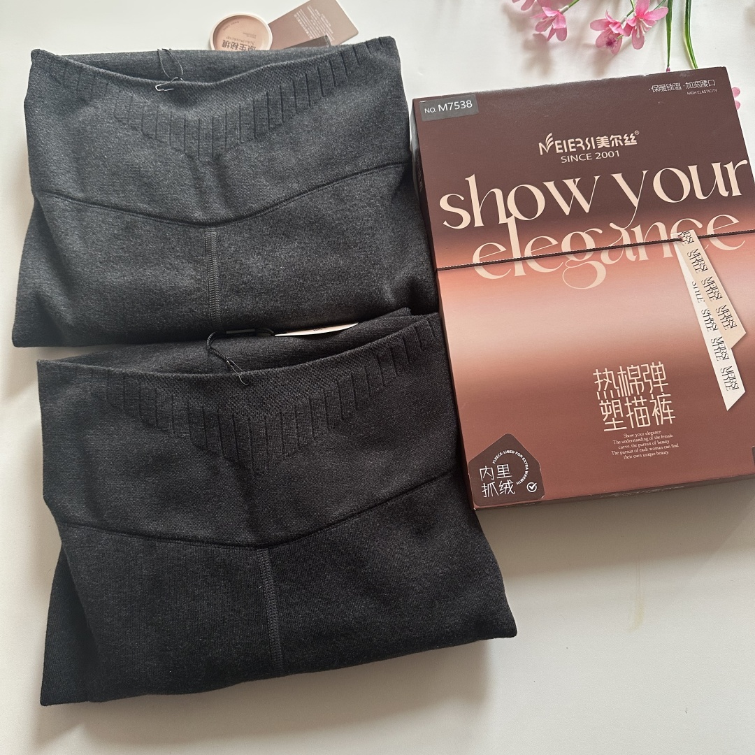 美尔丝加绒加厚棉质蜜桃臀保暖裤
