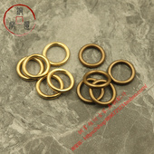 中式 仿古黄铜圈环铜环纯铜实心无缝圆环钥匙圈钥匙扣包配件铜把手