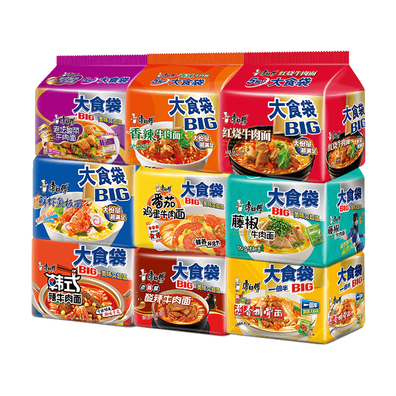 康师傅大食袋方便面15袋12种口味