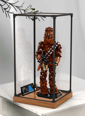 合金边框展示盒适用75371星球大战系列丘巴卡亚克力收纳盒子