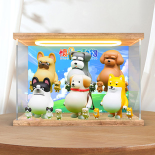 适用怀孕的动物第四弹盲盒手办可爱公仔玩具亚克力高清回灯收纳盒