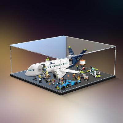 亚克力防尘罩适用60367 客运飞机积木收纳手办玩具摆件展示盒