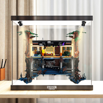 华湘亚克力展示盒适用75810怪奇物语防灰尘罩透明积木玩具盒