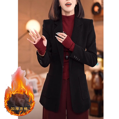 秋季新款高级感黑色西服女上衣