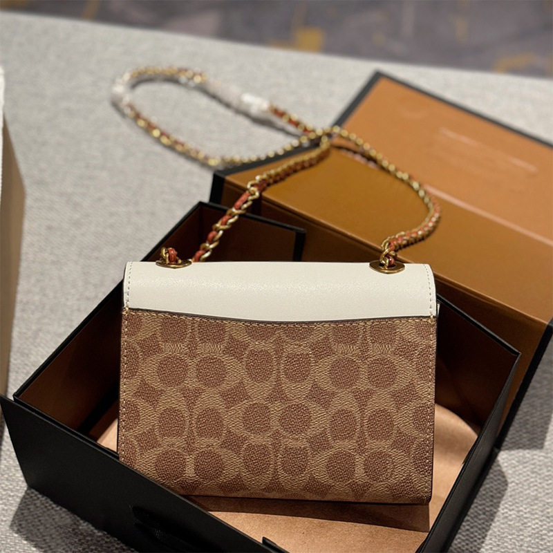 2024新款涂层老花拼花mini山茶花链条包复古铆钉Parker小方包女,箱包皮具/热销女包/男包,通用款女包,淘宝优惠券,粉丝福利购,淘宝优惠卷