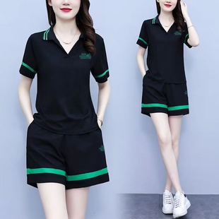 女装韩版休闲运动套装女士夏季新款减龄时尚短袖短裤显瘦两件套潮
