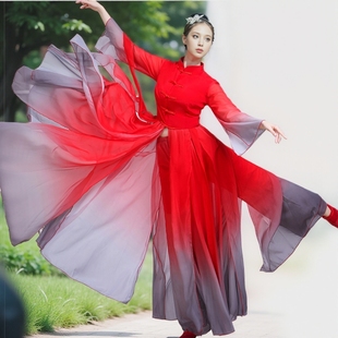 水月洛神演出服男古典舞飘逸表演服中国风现代舞纱衣艺考舞蹈服女