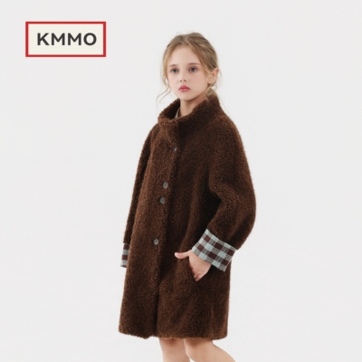 女童皮草外套新款儿童仿羊羔毛
