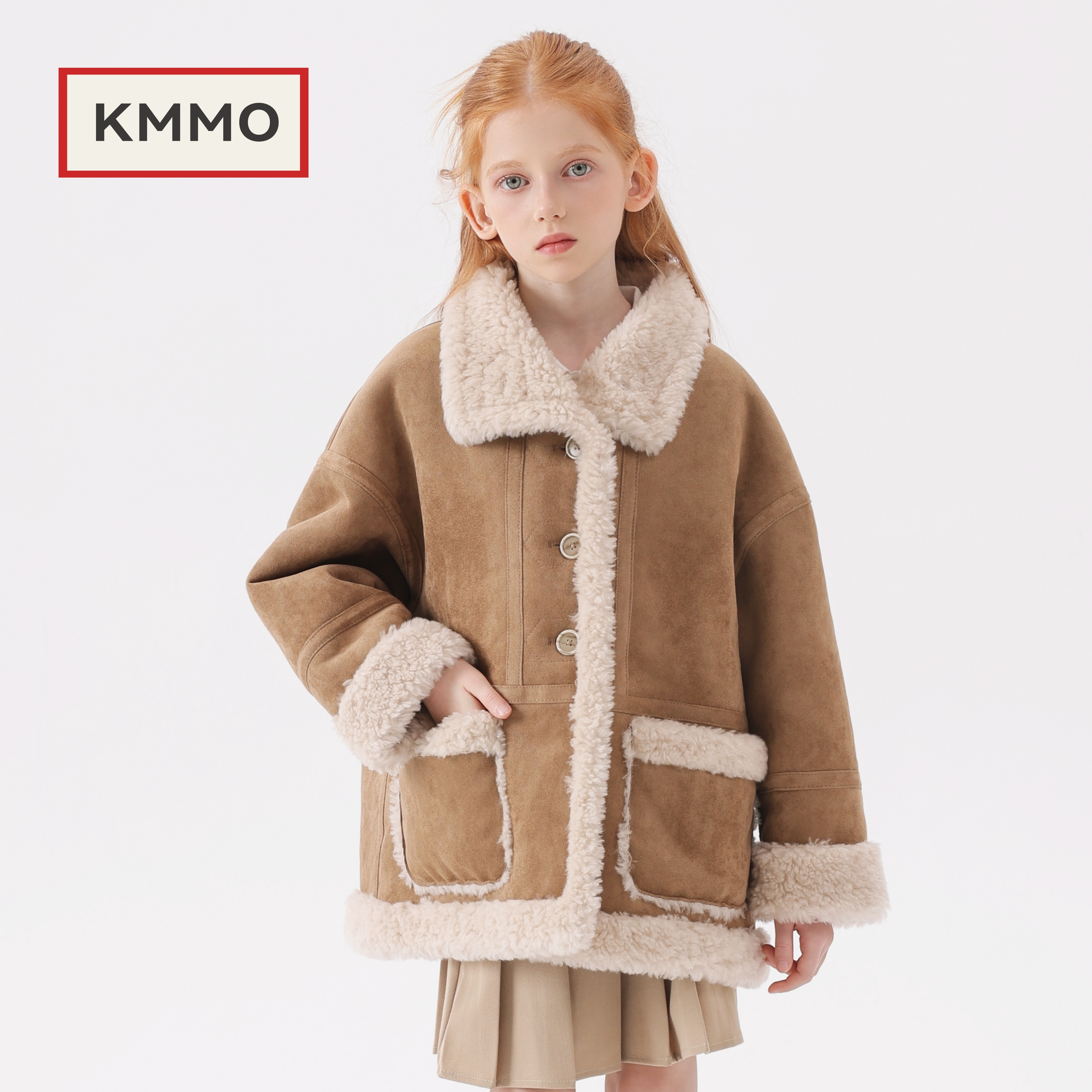 儿童皮毛一体夹克2025新款
