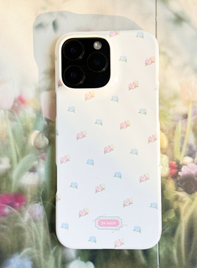 24 hatch “玫瑰花”进口韩国圆边单层亮面菲林壳手机壳适用苹果14-16系列