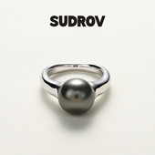 SUDROV素觉戒指 大溪地海水黑珍珠高级感轻奢设计感宝石指环女