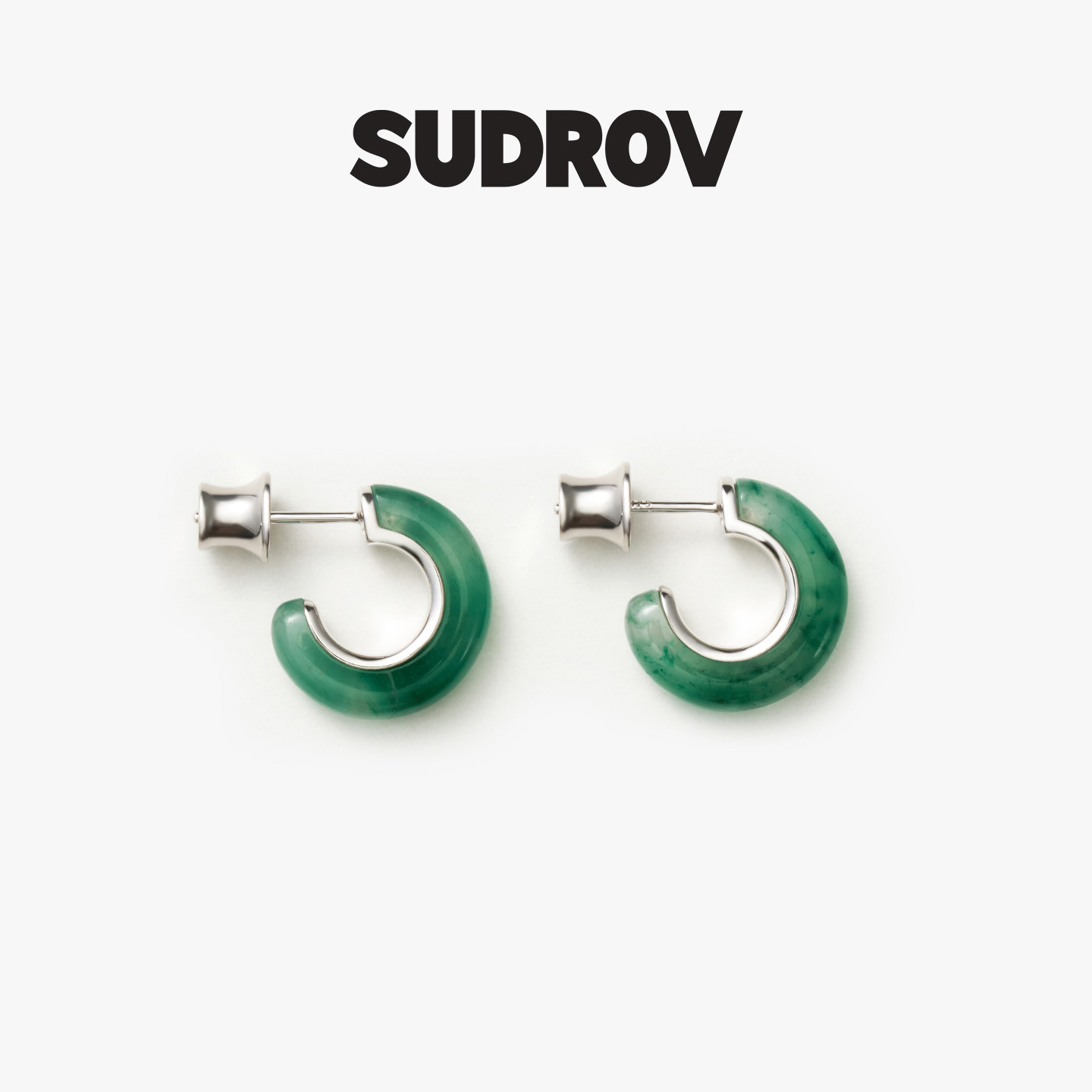SUDROV/素觉Earth's Grace®系列非洲翠耳圈时尚宝石耳环耳饰耳钉