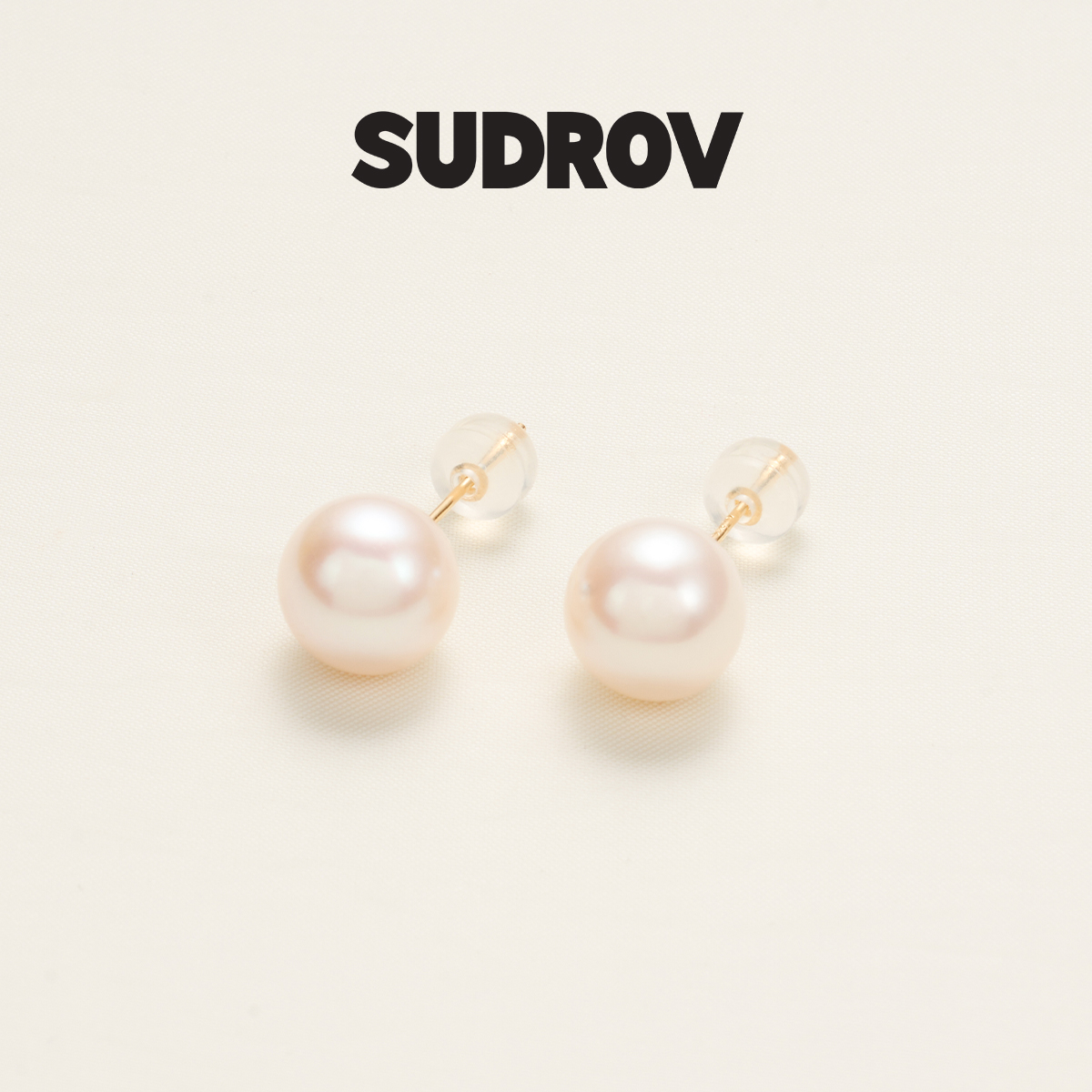 SUDROV素觉18K金淡水珍珠耳钉