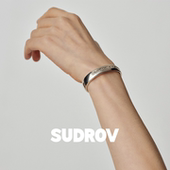 SUDROV素觉2025新款 轻奢小众精致极简设计感时尚 实心手镯女银镯子