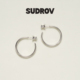 SUDROV素觉经典 耳圈简约高级感纯银素圈耳环气质耳钉耳饰生日礼物